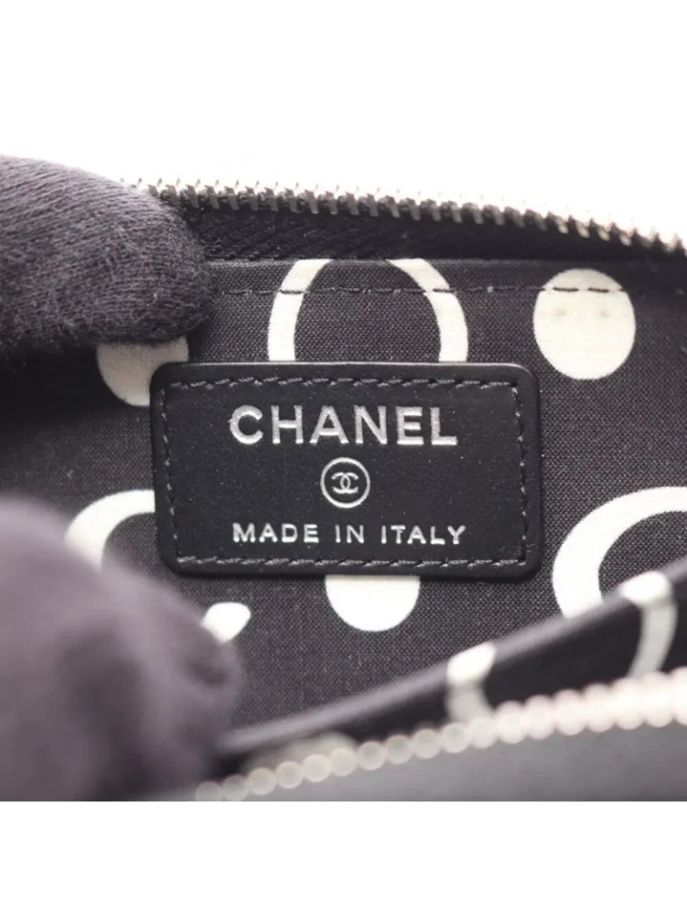 Chanel Coin Case Quilted Black Caviar Leather